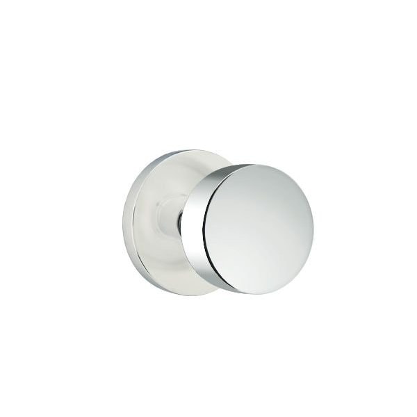Emtek Round Knob 2-3/8in Backset Privacy with Disk Rose for 1-1/4in to 2in Door Polished Chrome Finish 5209ROUUS26 - main